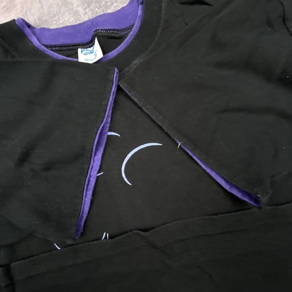 Vintage 90s Velva Sheen Mickey Florida T-Shirt XL Black Purple Double Layer Y2K - Picture 6 of 7